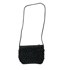 Vintage La Regale Women's Black Macrame Evening Bag Dressy Gala Special Occasion